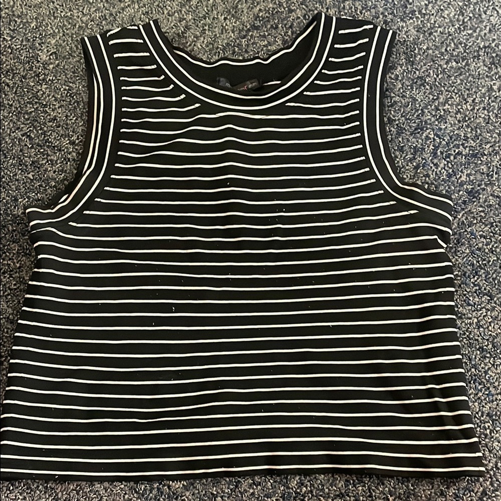 Striped Black and White Women's Top